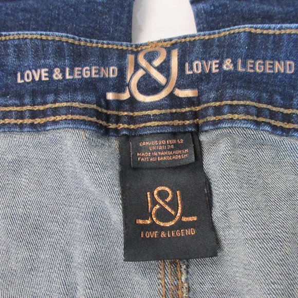 Love & Legend Straight-Leg Mid/High-Rise Dark Blue Jeans Size 20 *issues* - Picture 3 of 11
